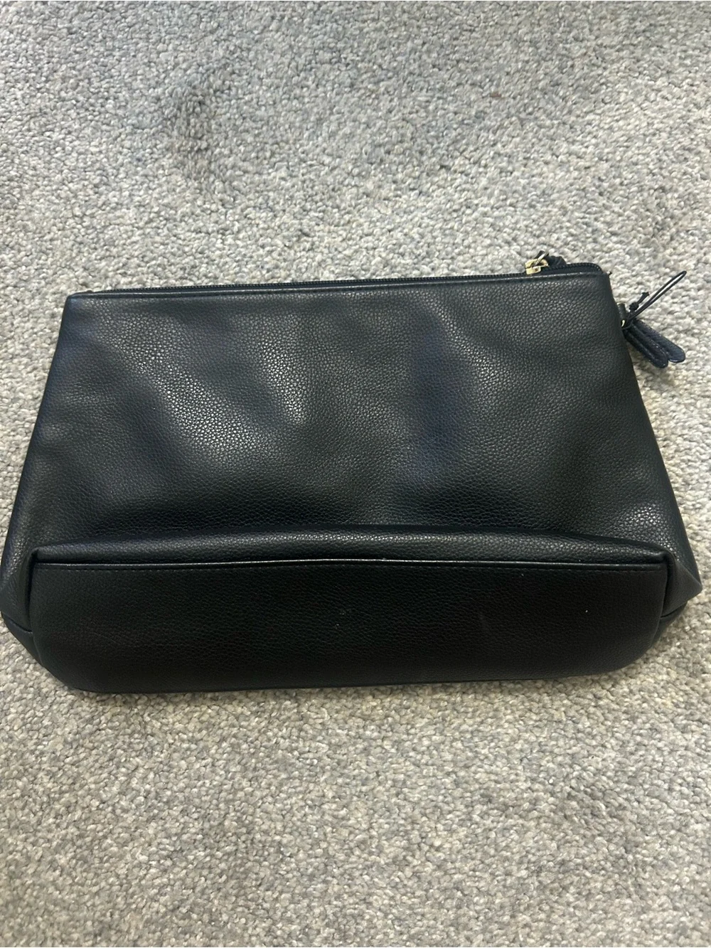 Victoria's Secret Black Quilted Zip Pouch with Lip Patch